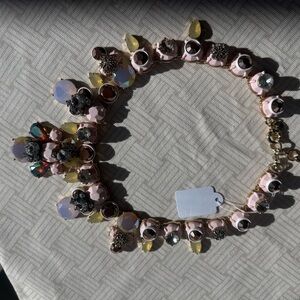J. Crew Pink and Yellow Crystal Necklace